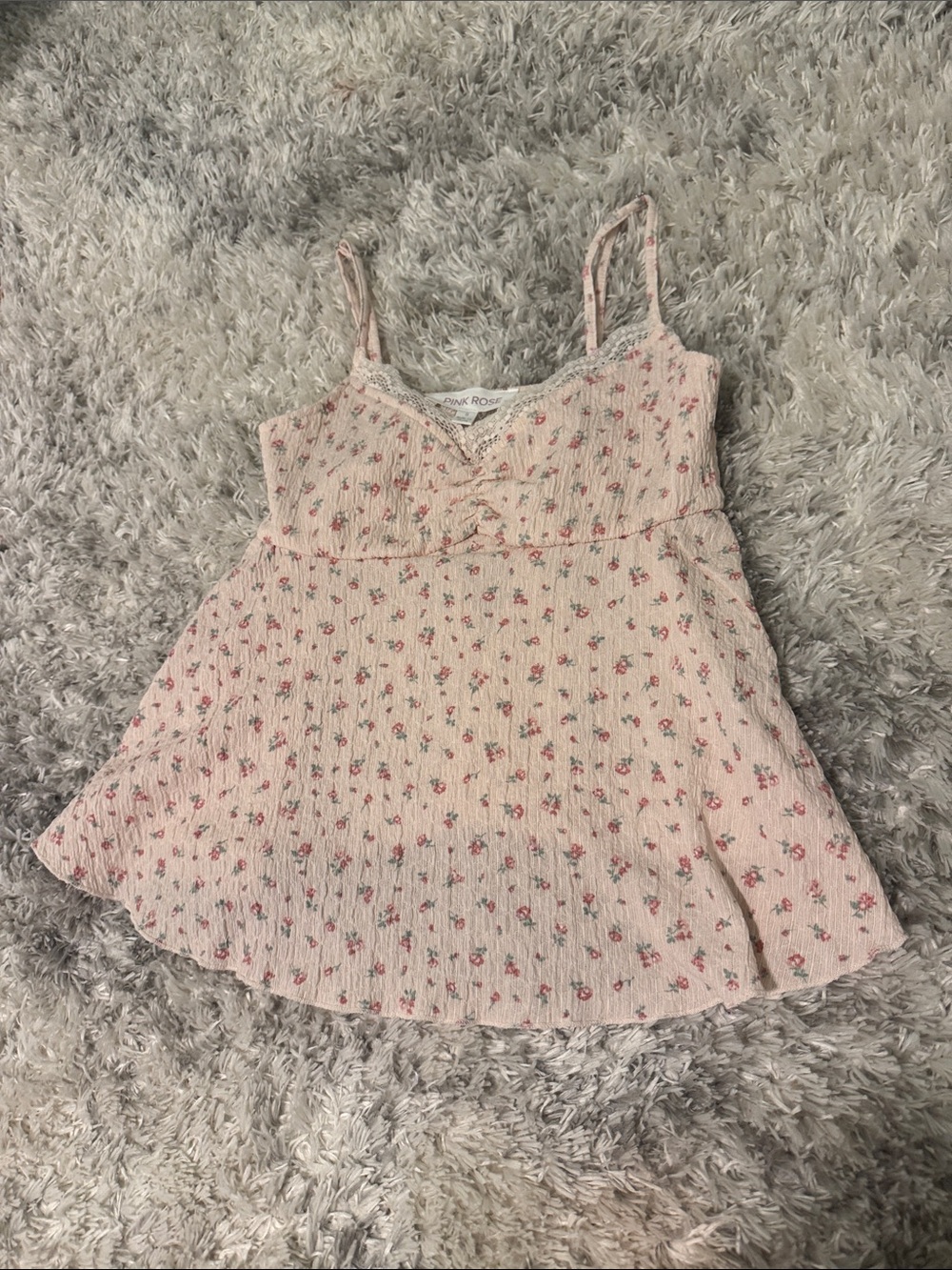 pink rose small cute floral dressy tank top